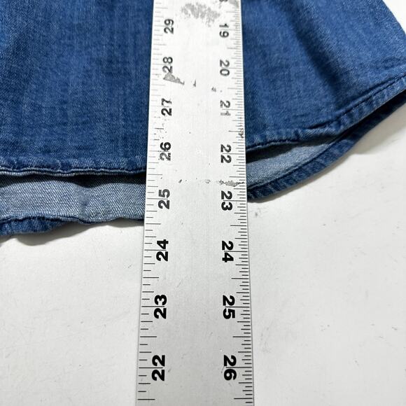 Doc Amelia Button Up Shirt Womens Size Medium M Blue Short Sleeve Cotton Blend - Picture 4 of 8